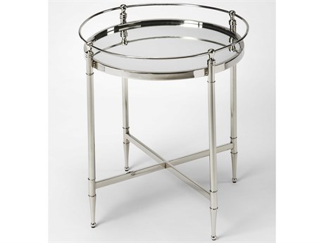 Butler Crosby Round Mirror End Table