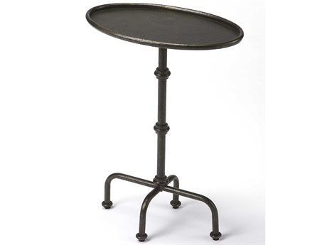 Butler Kira Oval Metal Brushed Pewter End Table