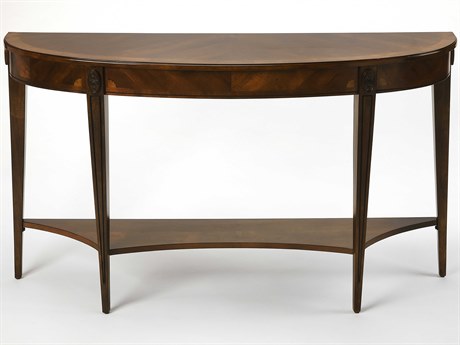 Butler Astor Demilune Wood Nutmeg Console Table