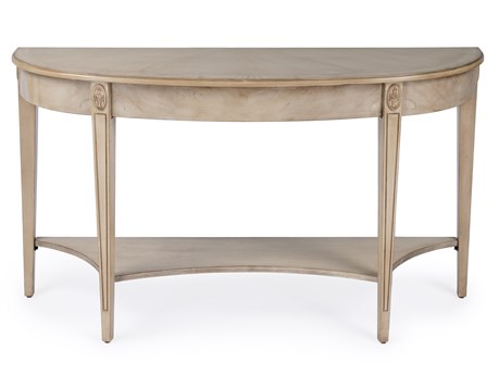 Butler Astor Demilune Wood Antique Beige Console Table