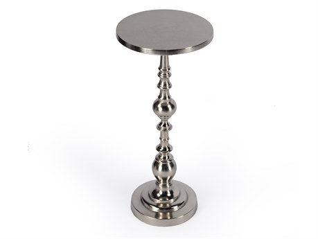 Butler Darien Round Metal Silver End Table