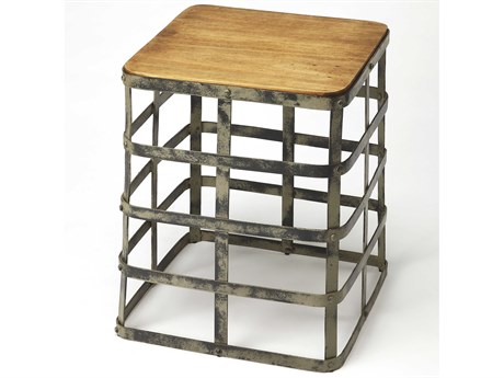 Butler Gantry Square Wood Industrial Chic End Table