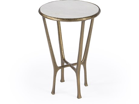 Butler Switlania Round Metal & Marble End Table