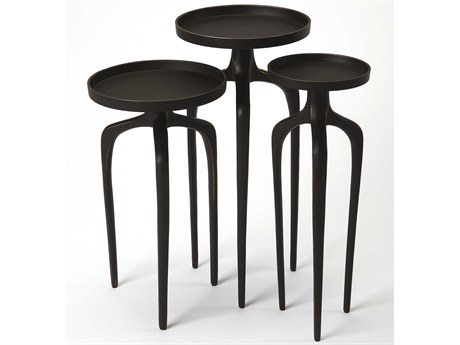 Butler Franco Round Metal Black End Table