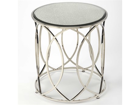 Butler Desiree Round Mirror Metalworks End Table