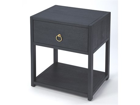 Butler Lark Square Wood Navy Blue End Table