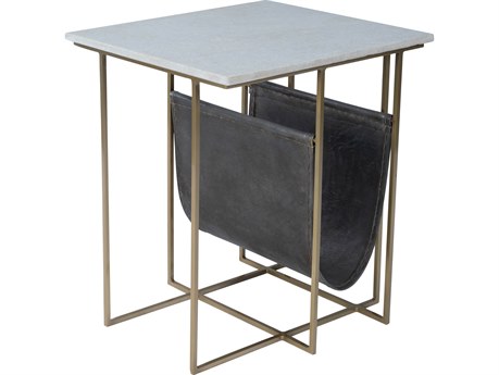 Butler Stephanik Rectangular Marble & Metal End Table
