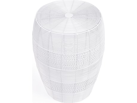Butler Bellarose Round Metal White End Table