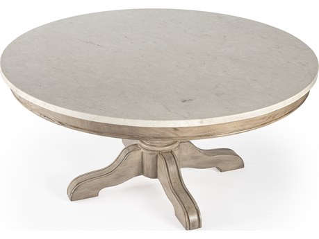 Butler Danielle Round Marble Sandalwood Beige Coffee Table