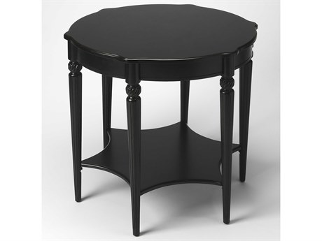 Butler Bainbridge Round Wood Black Licorice End Table