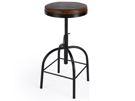Butler Clyde Brown Leather Adjustable Bar Stool