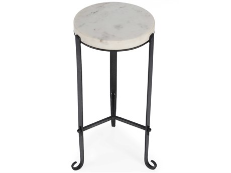 Butler Freya Round Marble & Metal End Table