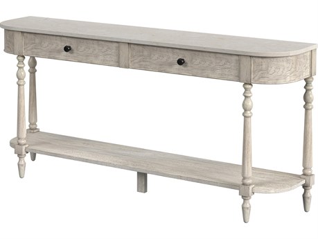 Butler Danielle Demilune Marble Rustic Gray Console Table