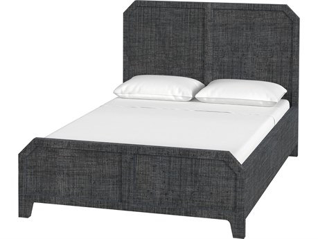 Butler Bar Harbor Charcoal Raffia Gray Wood Queen Panel Bed