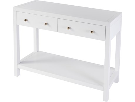 Butler Nora Rectangular Wood Smooth White Console Table