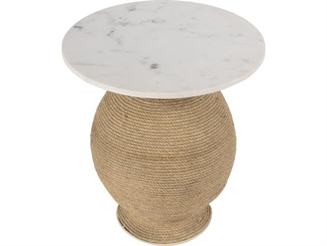 Butler Shea Round Marble And Metal End Table
