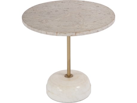 Butler Lucia Round Marble & Metal End Table