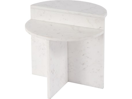 Butler Vienna Round Marble White End Table