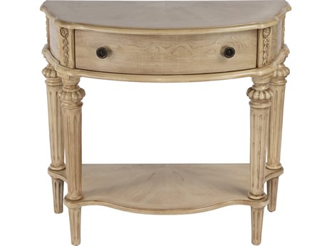 Butler Halifax Demilune Wood Antique Beige Console Table