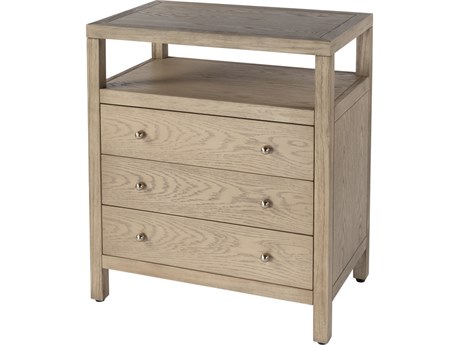 Butler Nora 3-Drawers Natural Acacia Wood Nightstand