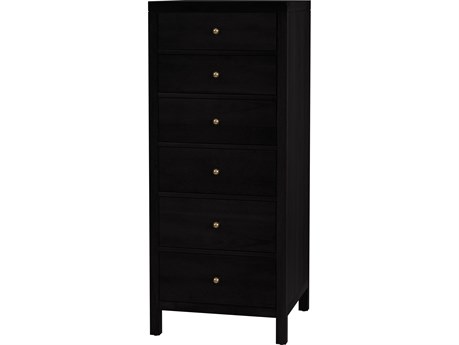 Butler Nora 6-Drawers Black Acacia Wood Dresser
