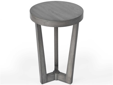 Butler Aphra Round Wood Powder Gray End Table