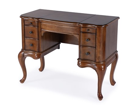 Butler Charlotte Gilted Cream Brown Poplar Wood Valet Desk