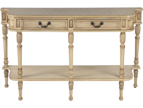 Butler Merrion Rectangular Wood Antique Beige Console Table