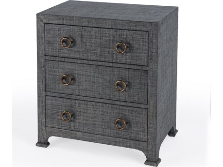 Butler Chatham Charcoal Raffia Gray Accent Chest