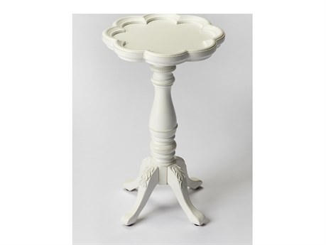 Butler Whitman Round Wood Cottage White End Table