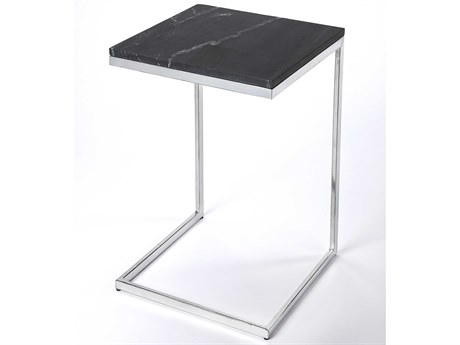 Butler Lawler Square Marble Black Stone End Table