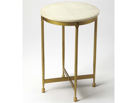 Butler Claypool Round Marble Metalworks End Table