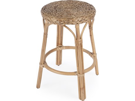 Butler Tobias Natural Hyacinth Brown Rattan Counter Stool