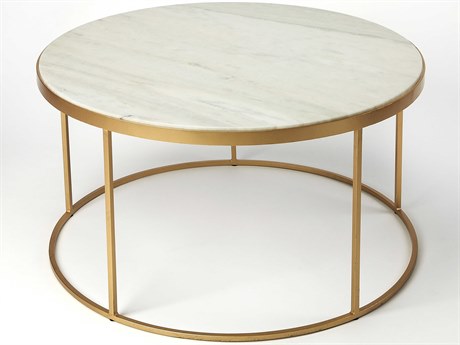 Butler Triton Round Marble & Metal Coffee Table
