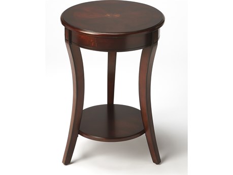Butler Holdin Round Wood Cherry End Table