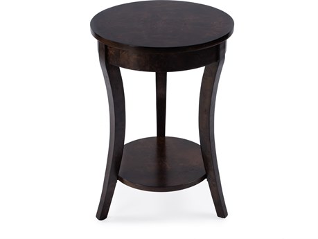 Butler Holdin Round Wood Dark Burl End Table