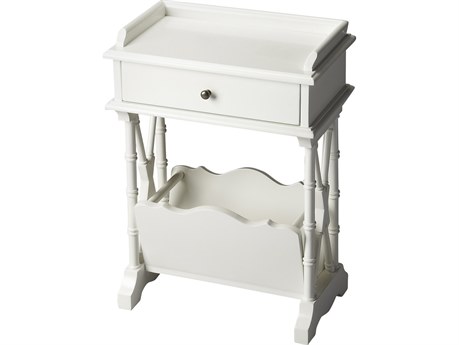 Butler Cummings Rectangular Wood Smooth White End Table