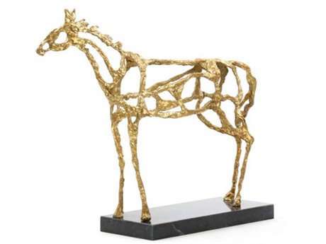 Villa & House Gold Leaf Arabian Horse Sculpture