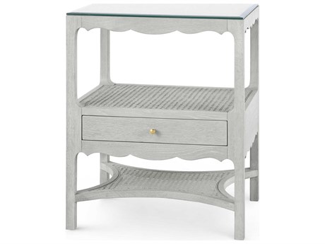 Villa & House Rectangular Glass Soft Gray End Table