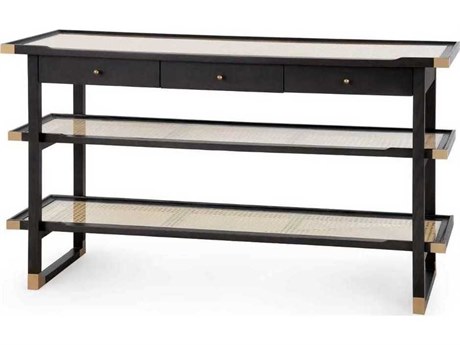 Villa & House Austin Rectangular Glass Espresso Console Table