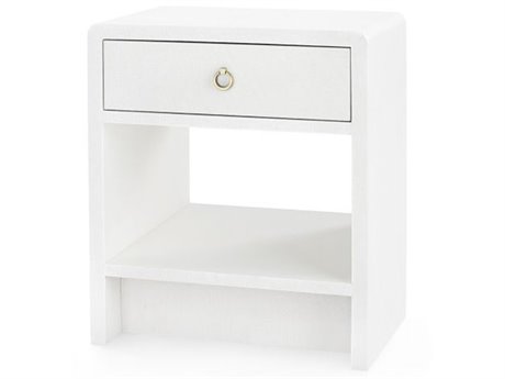 Villa & House Rectangular Wood White Pearl End Table