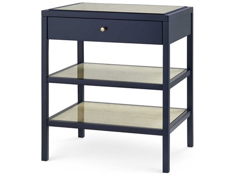 Villa & House Rectangular Glass Midnight Blue End Table