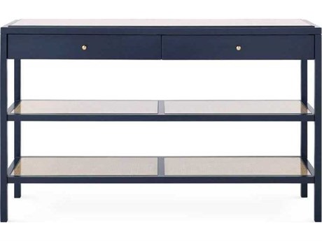 Villa & House Rectangular Glass Midnight Blue Console Table