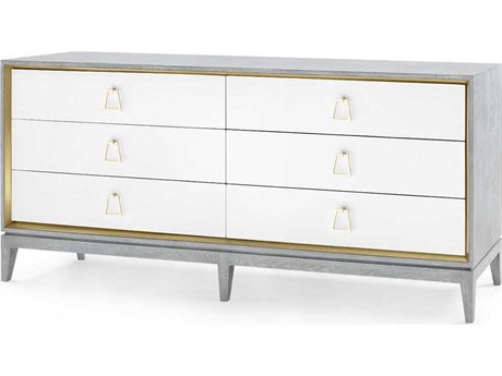 Villa & House Cameron Extra Large 6-Drawers Gold Oak Wood Double Dresser