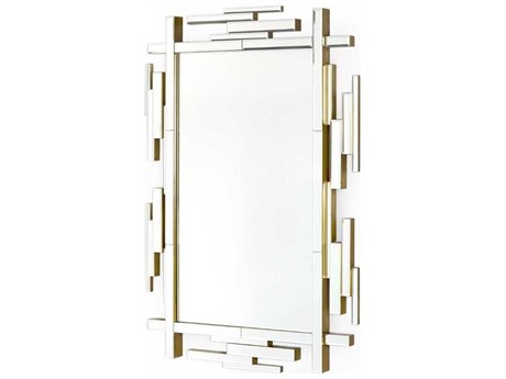 Villa & House Edith Polished Brass Rectangular Wall Mirror