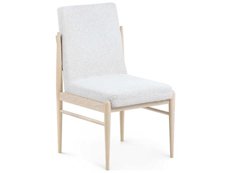 Villa & House Everett Oak Wood Beige Upholstered Armless Dining Chair