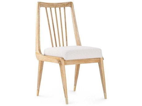Villa & House Fiona Mahogany Wood Natural Upholstered Armless Dining Chair