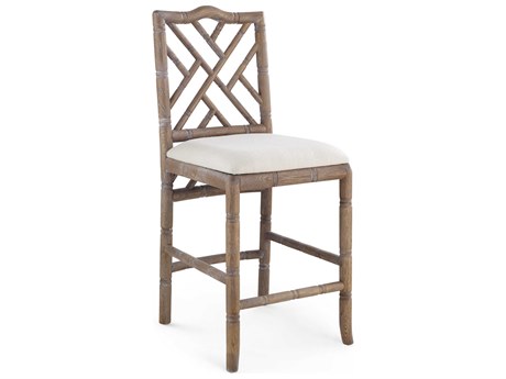 Villa & House Upholstered Oak Wood Driftwood Counter Stool