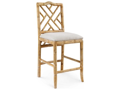 Villa & House Upholstered Oak Wood Natural Counter Stool
