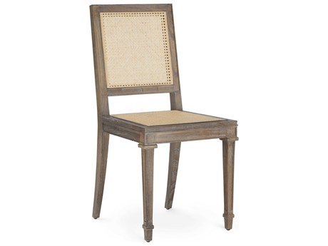 Villa & House Mahogany Wood Brown Upholstered Side Dining Chair